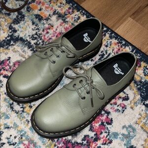 Dr. Martens Sage Green Leather Oxfords